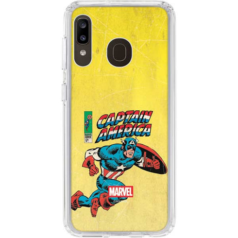 Marvel Classic Comics Captain America Galaxy A20 Clear Case